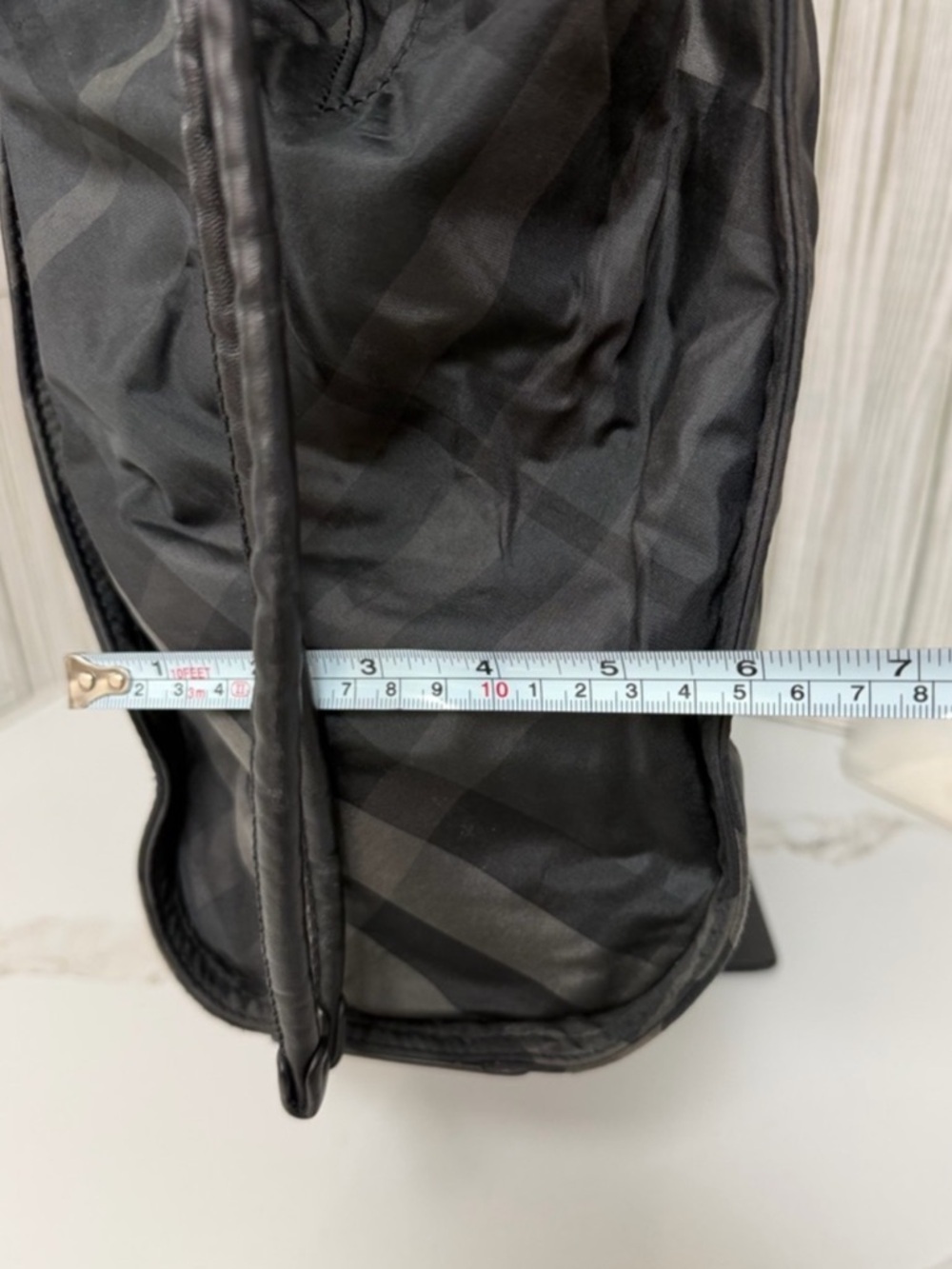 Burberry Black Nova Check Nylon Tote Bag Leather Trim Shoulder Bag Large - Picture 11 of 16
